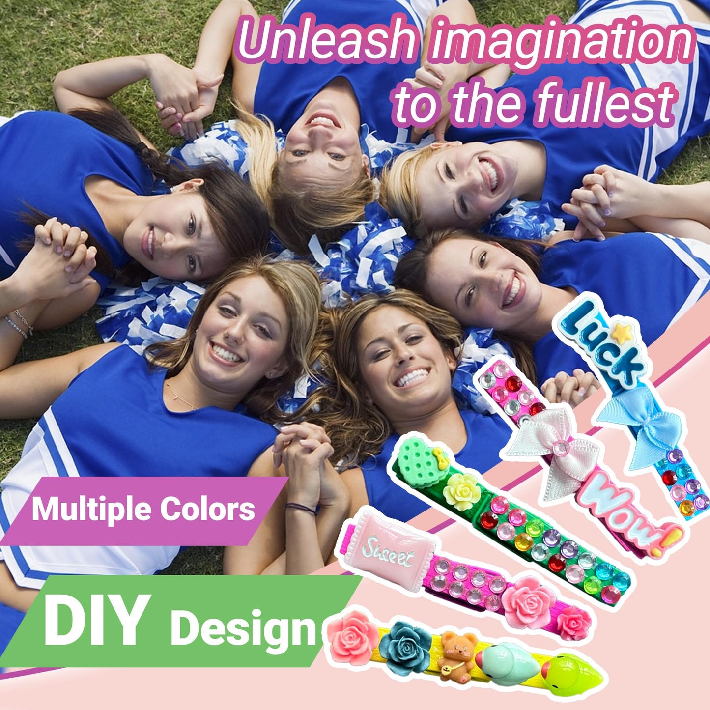 Hodvya 80 PCS Cheer Pins Spirit Clips Include 80 PCS Colored Wooden Clothes pins 99 Pcs Mini Resin Ducks Animals mini Bows and Stickers Pen 200 Beads Pearls Cheer pins for Cheerleaders
