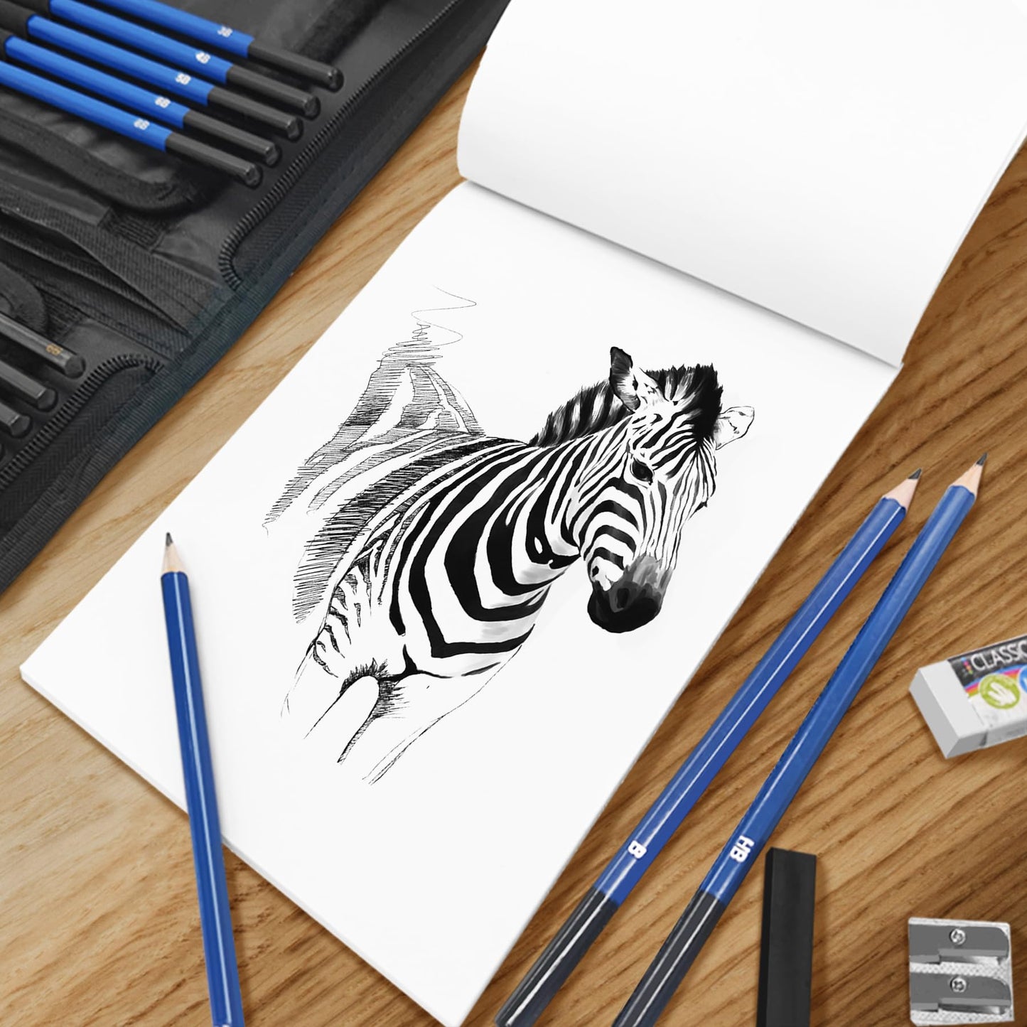 MYBRELAR Sketching and Drawing Kit, 41 PCS Professional Drawing Pencils for Sketching Kit with Sketchbook, Graphite and Charcoal Pencils, Art Drawing Set for Kids, Beginners, Teens and Adults