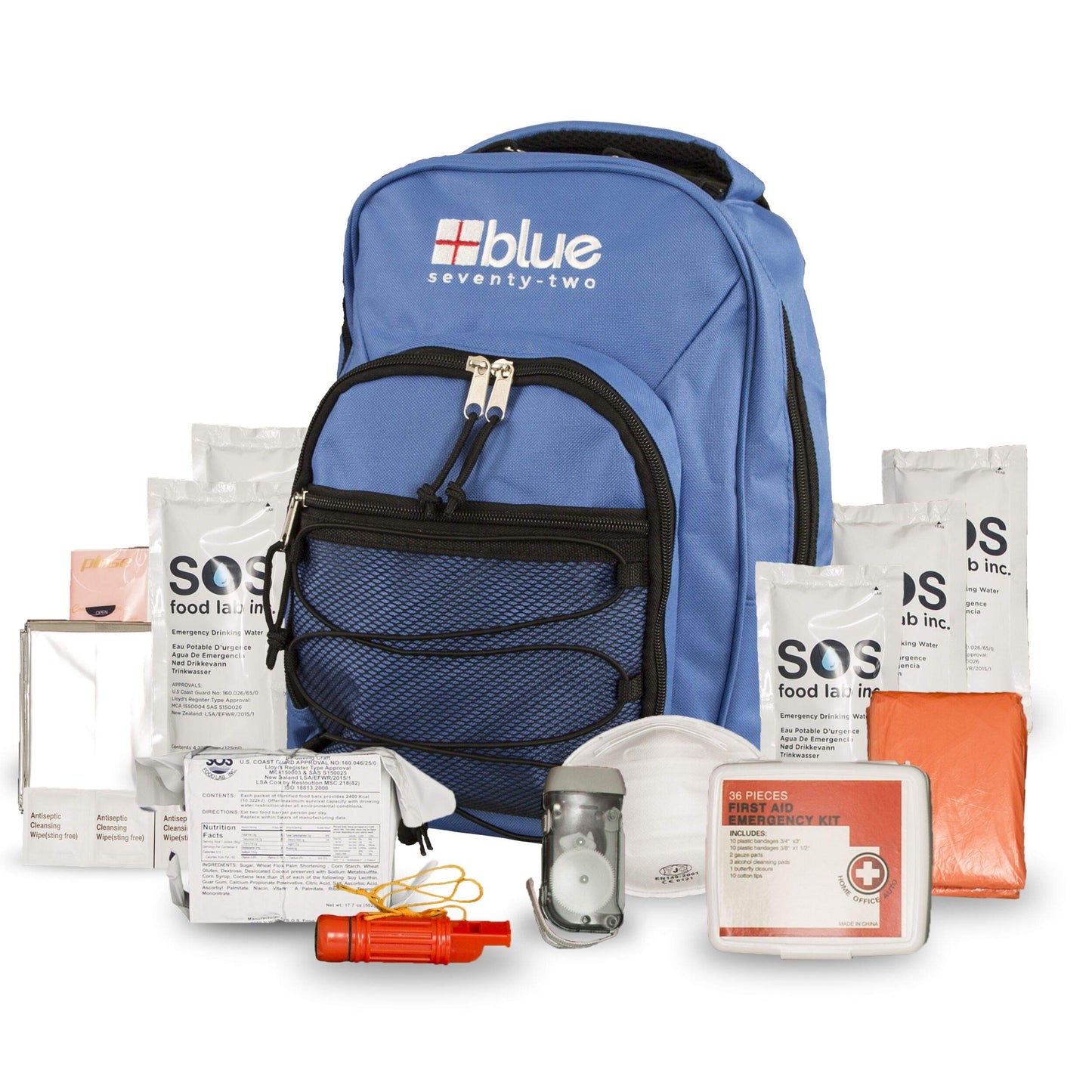 Blue Coolers Blue Seventy-Two | 72 Hour Emergency Backpack Survival Kits for 1 Person | Survival Kit for Wildfires, Earthquakes, Tornado, Hurricane, and Other Emergencies…