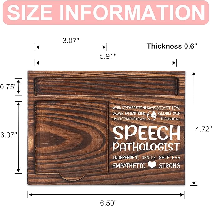 Speech Pathologist Appreciation Gifts, Thank You Gift for Speech Language Pathologist, Pathology Office Coworkers Staff Gifts, Sticky Note Holder Wooden Notepad & Pen Holder 6.5" x 4.7" - FTA272