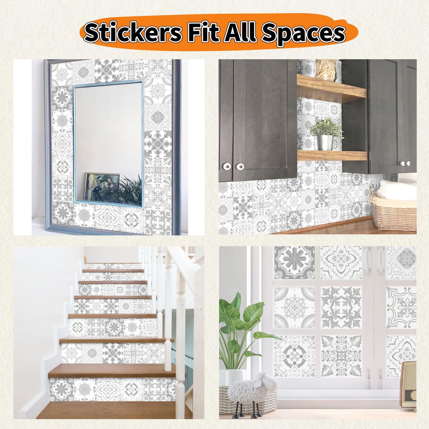 PVC Peel and Stick Tile Stickers 24Pcs Waterproof Removable Backsplash Wall Decals Self-Adhesive Subway Stickers for Kitchen Bathroom RV Instant DIY Upgrade Sticker(Style A, 5.91 x 5.91 Inch)