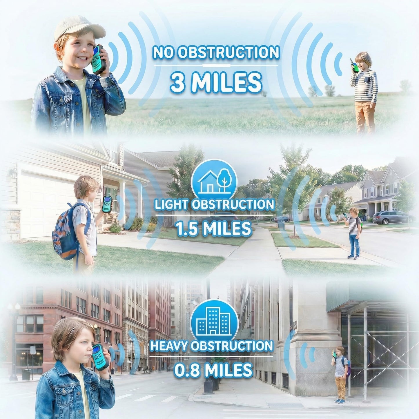 QUOLIX Walkie Talkies for Kids Rechargeable, Kids Walkie Talkie with Flashlight VOX Function, Great for Camping, Hiking, Outdoor Play, for Boys and Girls Ages 3 12. (2 Pack)