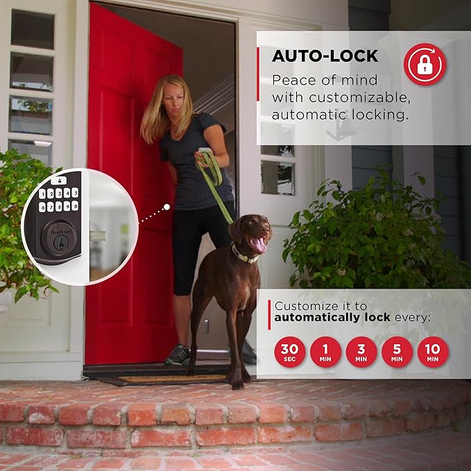 Kwikset SmartCode 260 Keyless Entry Electronic Keypad Deadbolt Door Lock with Auto-Lock, Custom User Codes, Advanced Security in Venetian Bronze Traditional