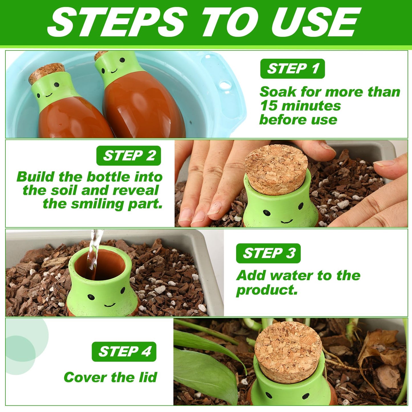 LemonRoad 4 Pcs Self Watering Terracotta Globes 11.5oz Large Ollas Plant Watering Globes Planter Insert Spike Pot Clay Planter Irrigation Device for Outdoor Indoor Easy to Refill Plant Lover Gift