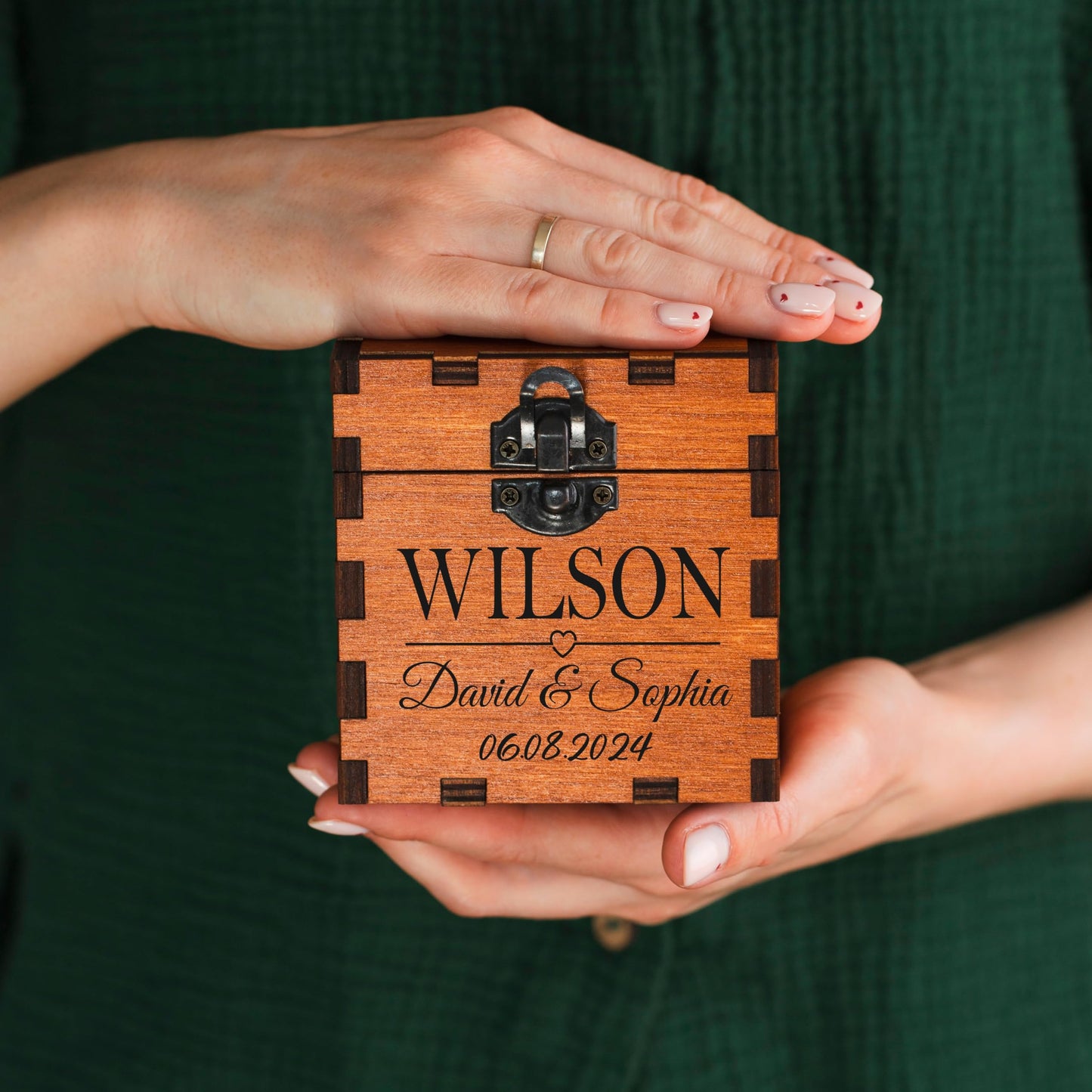 Candle in Engraved Wooden Box, Personalized Gifts for Couple, Engagement, Personalized Wedding gifts Anniversary