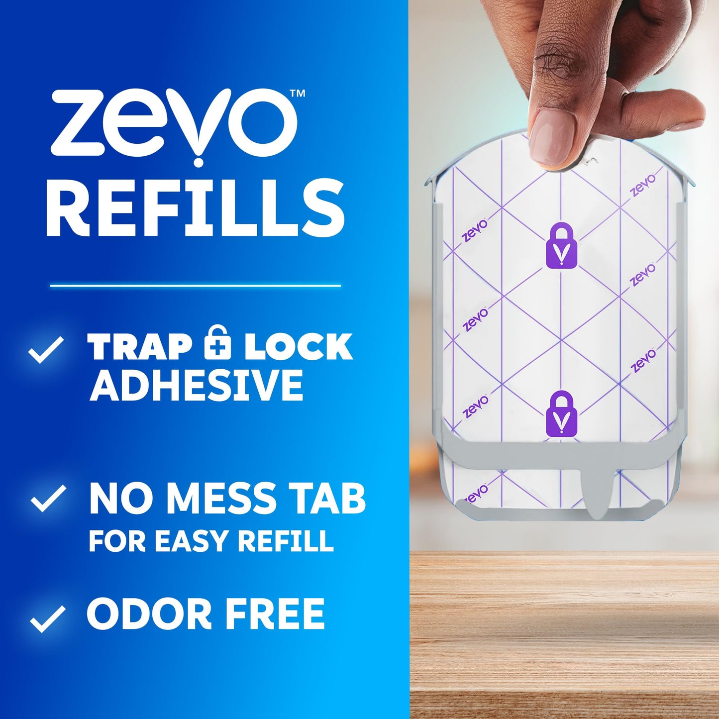 Zevo Flying Insect Trap Official Refill Cartridges - Fits Both Zevo Trap & MAX Indoor Fly Trap - Authentic Trap+Lock Technology to Catch Gnats, House & Fruit Flies (6 Official Refill Cartridges)