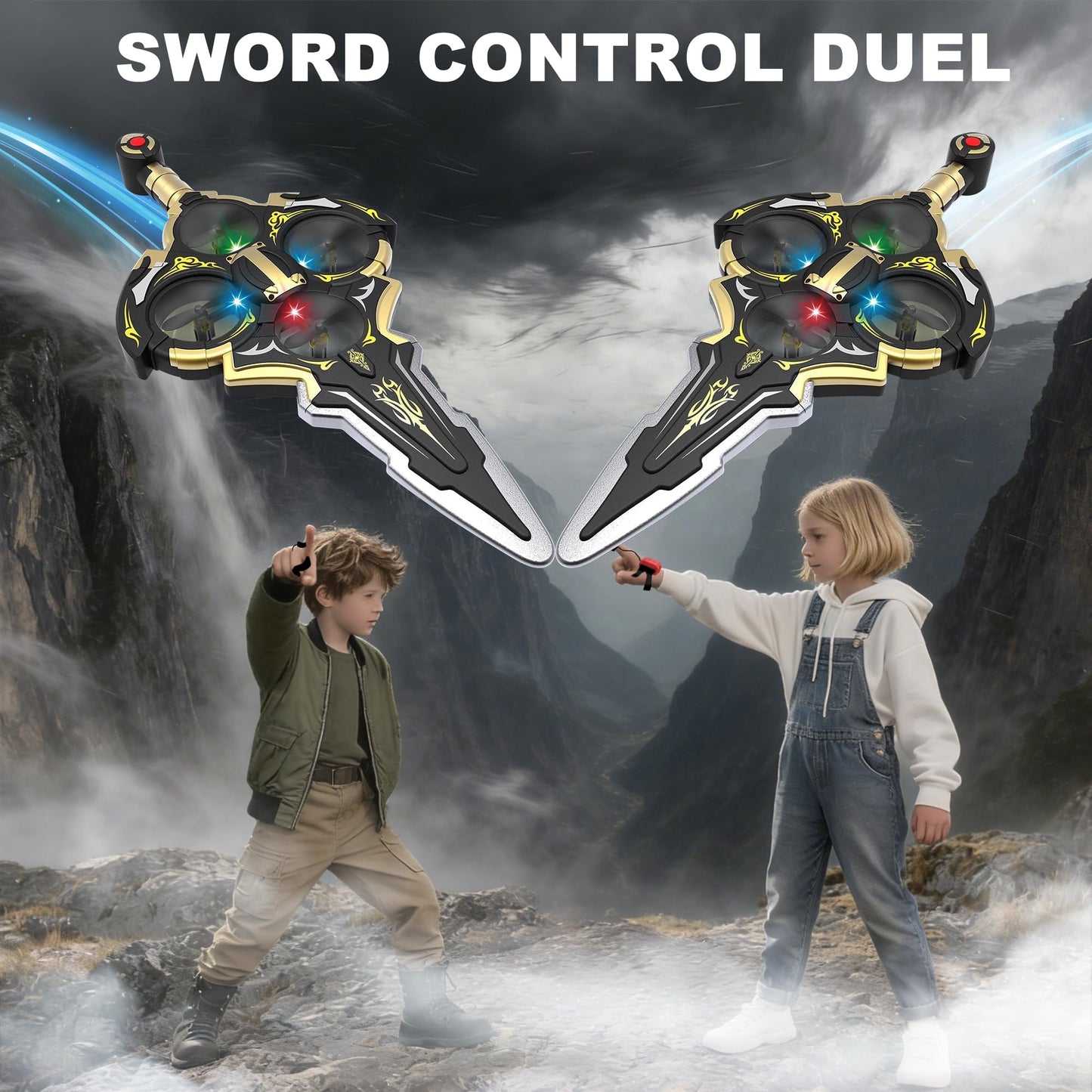 Virellia Upgraded Flying Sword RC Airplane, Gesture Control Airplane for Kids Adult 8-16, Remote Control Drone Sword with Light, 360° Flip Toy, Gravity Sensing, Stunt Roll, Gift for Christmas New Year