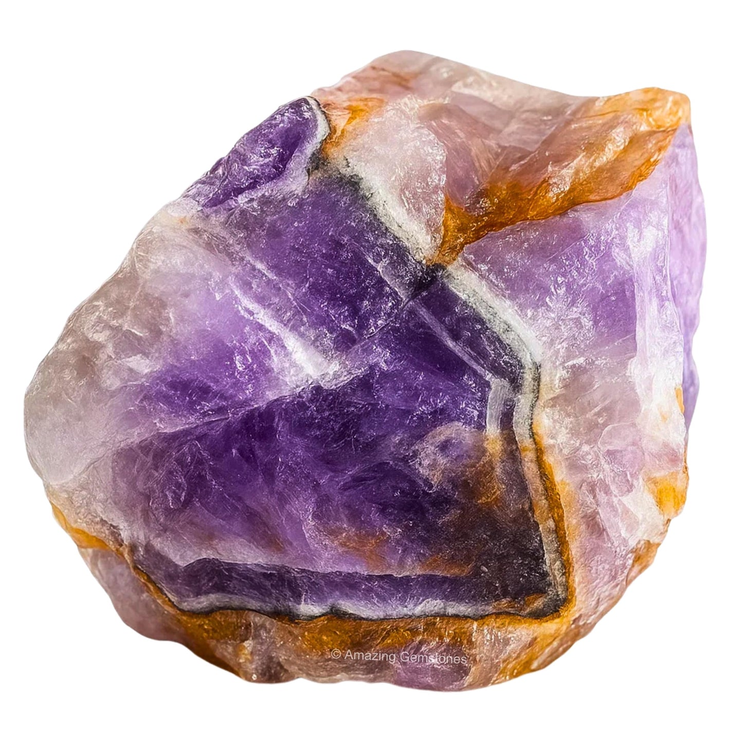 Amazing Gemstone Amethyst Chevron Raw Crystals and Healing Stones, Natural Rocks for Tumbling - DIY Raw Stones and Crystals, 2 Pieces