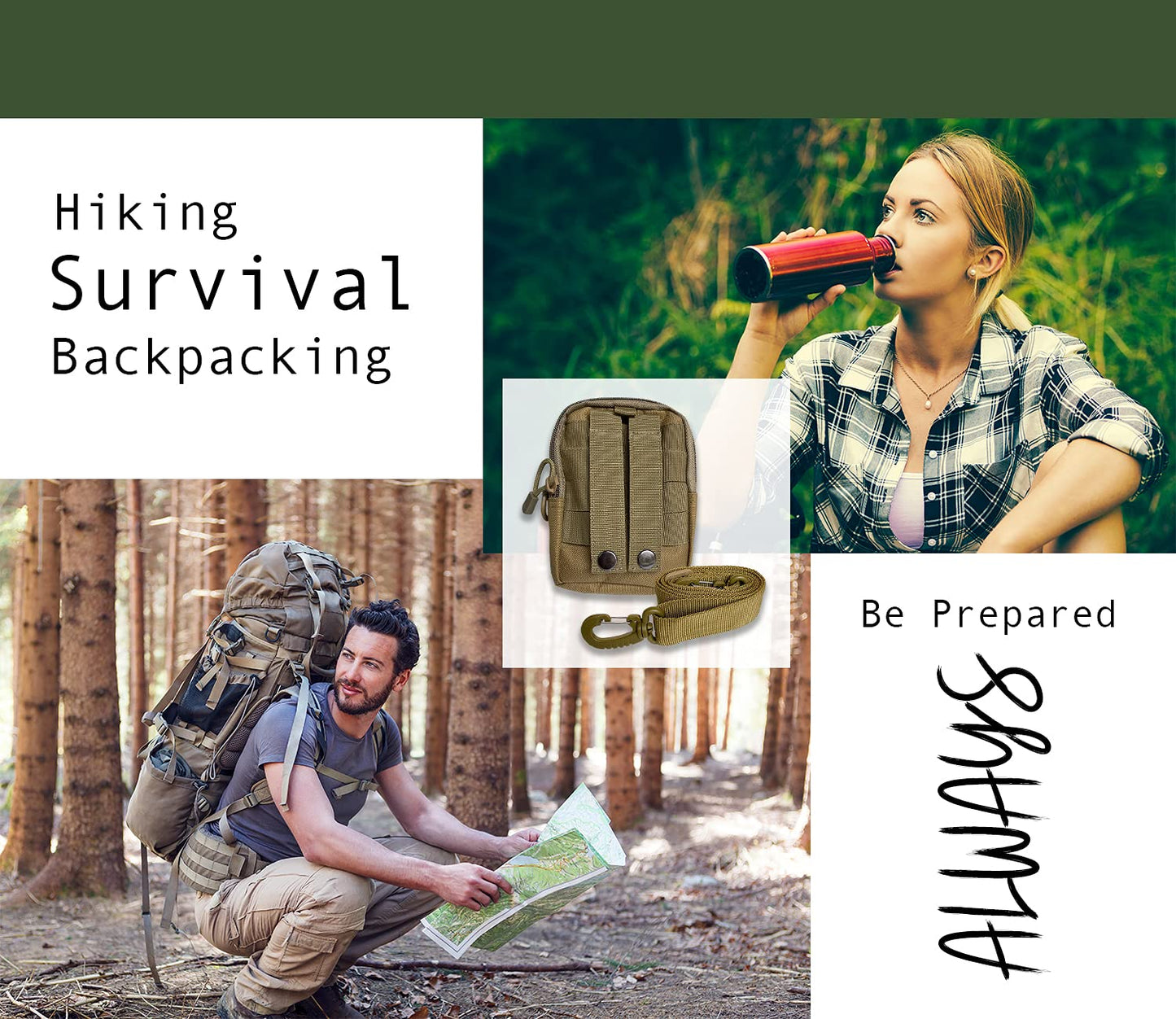 Premium Survival Hygiene Kit – Camping Hygiene Supplies – 72 Hour Kit – MOLLE Pouch – Emergencies, Bug Out Bags, Hurricanes – Disaster Preparedness Hygiene Kit – Car Window/Laptop Sticker Included