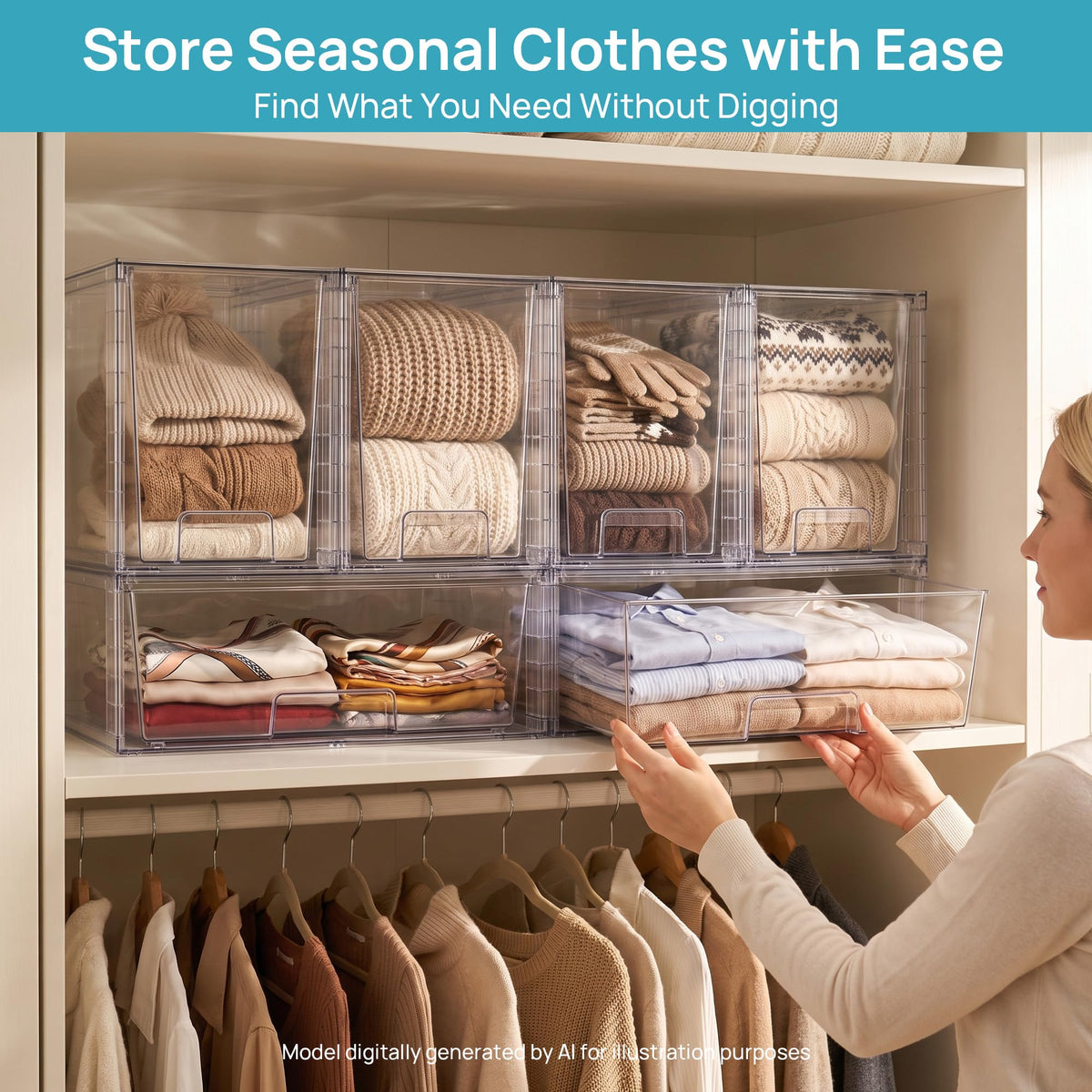 Clear Stackable Storage Drawers (6 Count)
