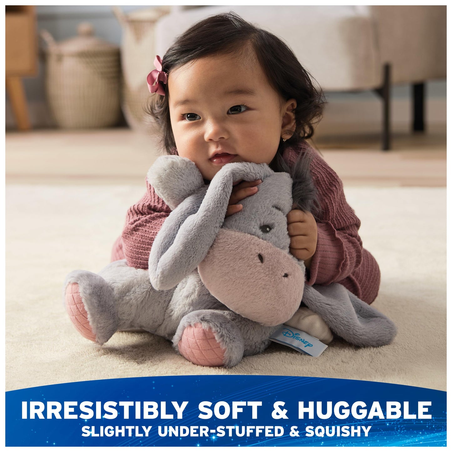 GUND Disney Official Eeyore Oh So Snuggly Plush, Winnie the Pooh, Eeyore Donkey Stuffed Animal for Ages 1 and Up, Grey, 12.5”