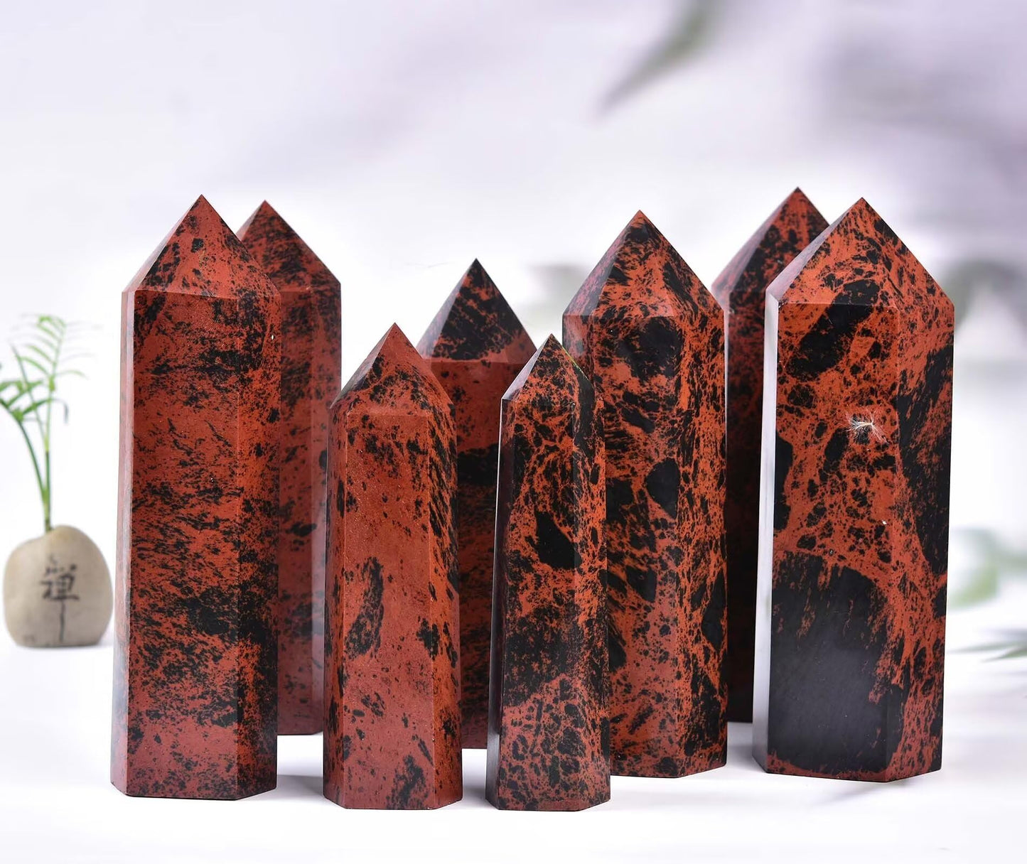 Mahogany Obsidian Stone Tower Obelisk Healing Crystal Wand Large Reiki Meditation Gifts 1.1-1.7 LBS