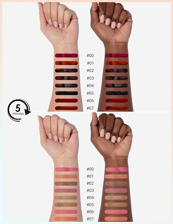 Erinde Peel Off Lip Liner Stain, Long Lasting Tattoo Lip Liner with Tweezer, Matte Finish, Waterproof Transfer Proof Lip Stain Peel Off, Non-Stick Cup Nude Lipstain Lipliner, 01