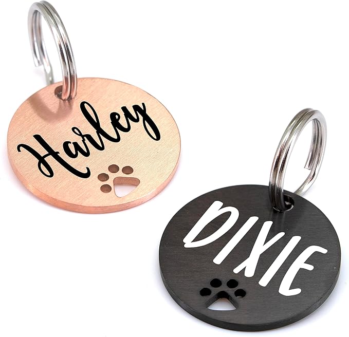 Ultra Joys Personalized Dog Tags - Engraved Pet ID Tag, Rose Military Tag