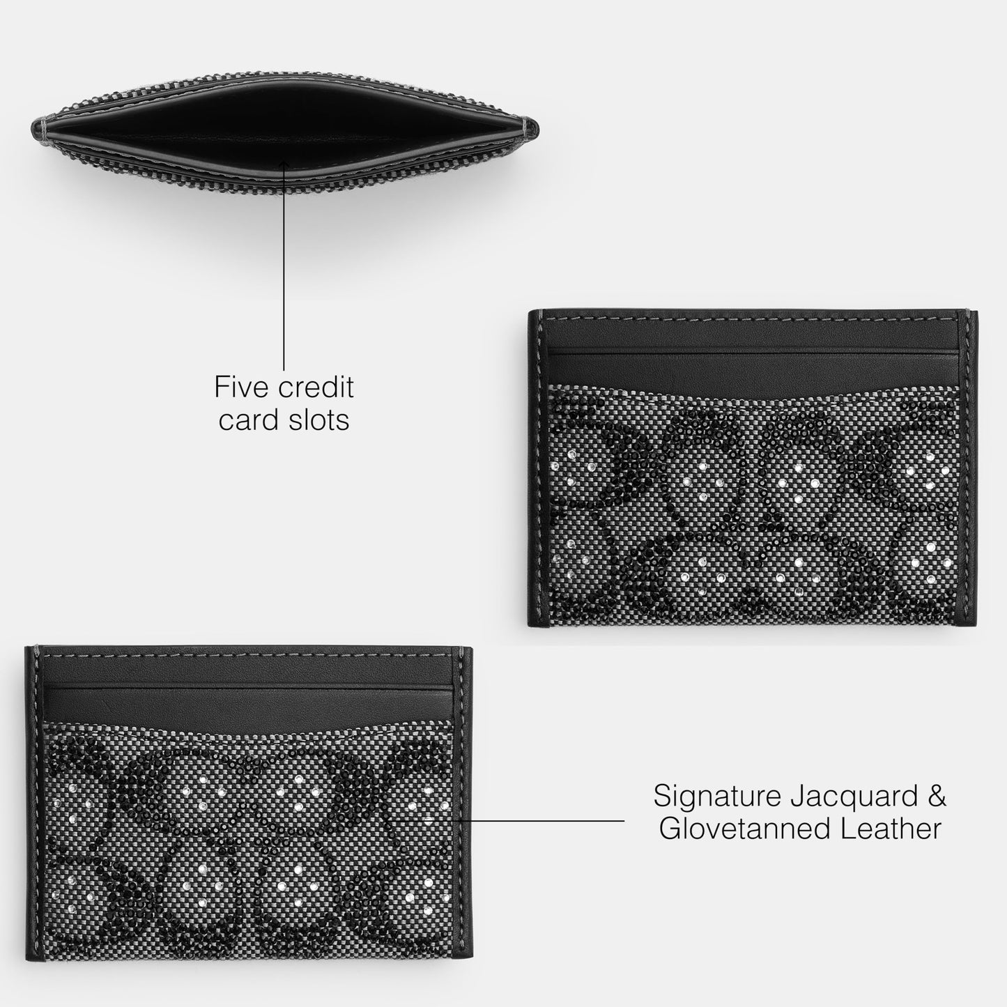 COACH Crystal Signature Jacquard Essential Card Case