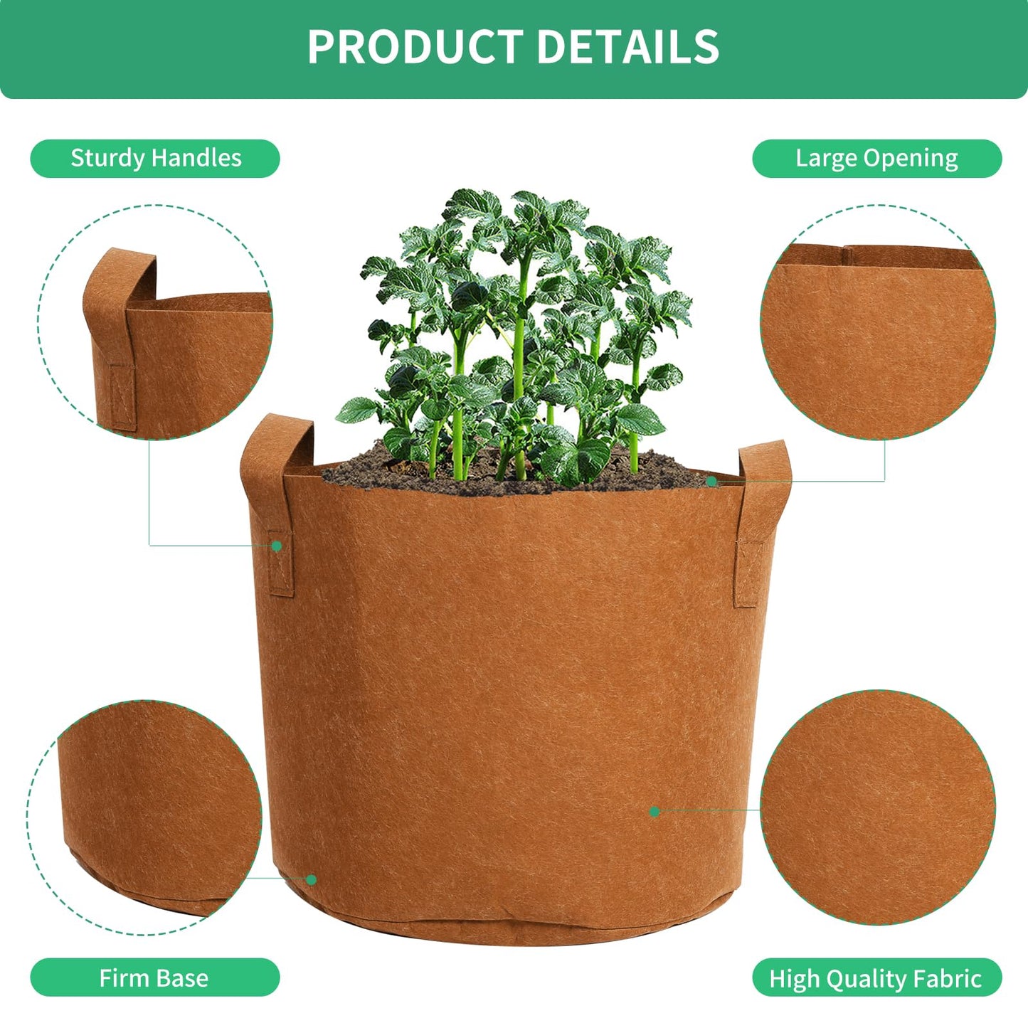 SILKIR Grow Bags, 5 Gallon, Colorful