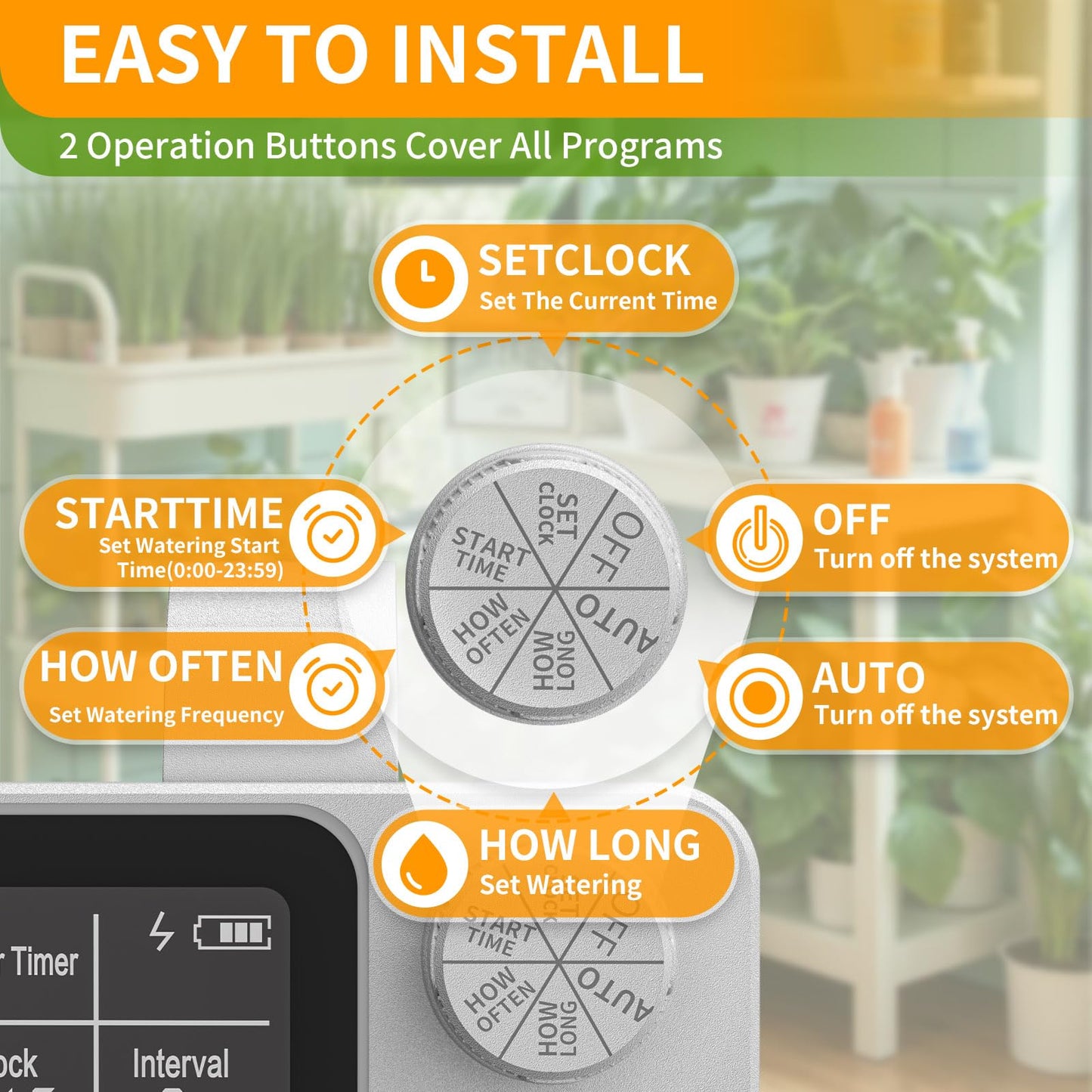 Automatic Plant Waterer Indoor Plant Watering Devices System, Self Drip Irrigation System Kit for Indoor Outdoor Garden, Adjustable Drippers, Water 15 Plants