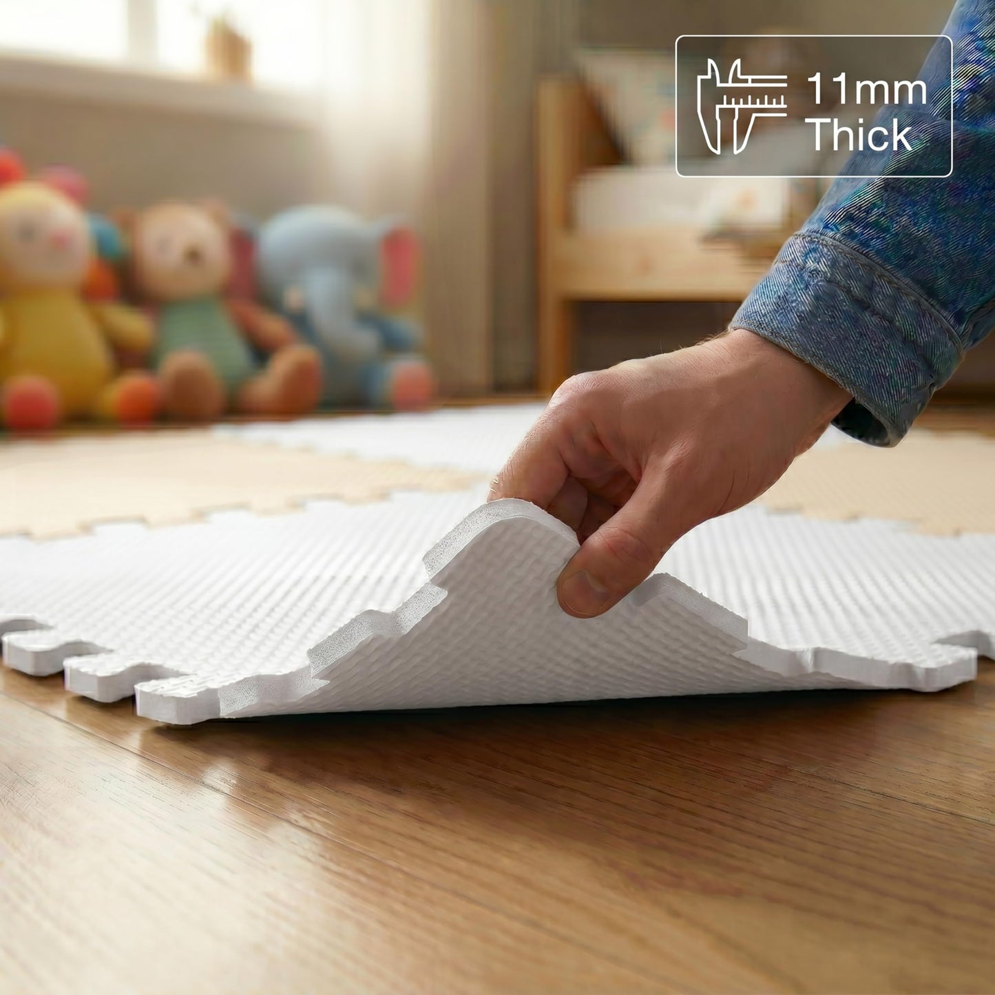 FlooringInc Baby Play Mat for Floor, Extra Large 2'x2' Foam Floor Tiles for Kids, Soft Interlocking Puzzle Mat, 1/2 Inch Thick, Non-Toxic EVA (Earthy, 6 Tile Pack, 24 Sq Ft)