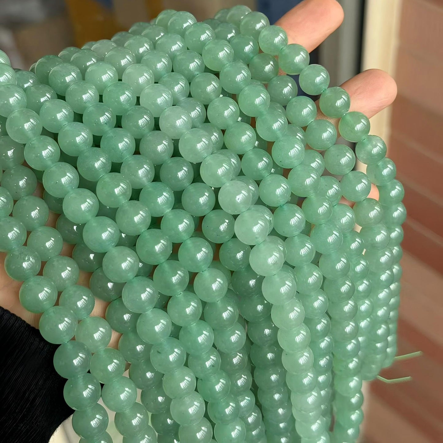 MJDCB Natural Stone Beads Green Aventurine Round Loose Beads for Jewelry Making DIY Bracelet Necklace (10mm)