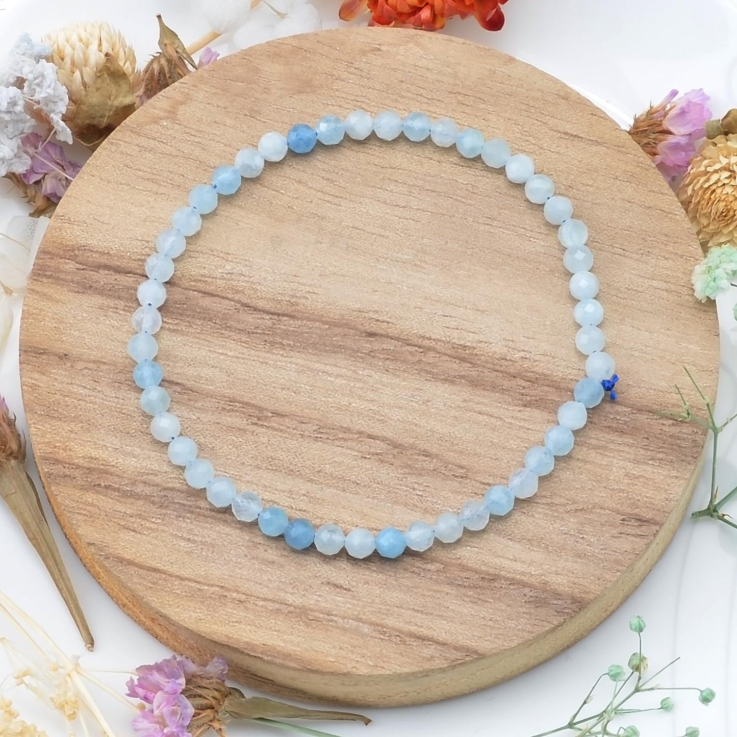 MASSIVE BEADS Natural Genuine Gemstone Beads Healing Crystal Chakra Reiki Jewelry Faceted Round Beads Bracelets (Light Blue Sapphire, 3mm)