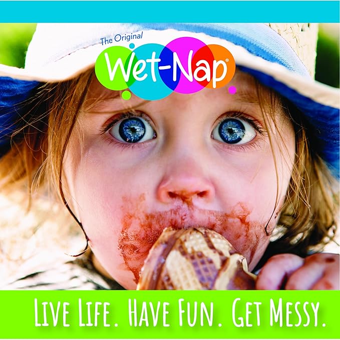 Wet Nap Hand & Face Cleansing Wipes | Disposable Plant-Based Wet Wipes | Gentle, Fragrance Free Formula for Sensitive Skin | Paraben-Free & Alcohol-Free | 90 Count (Pack of 6)