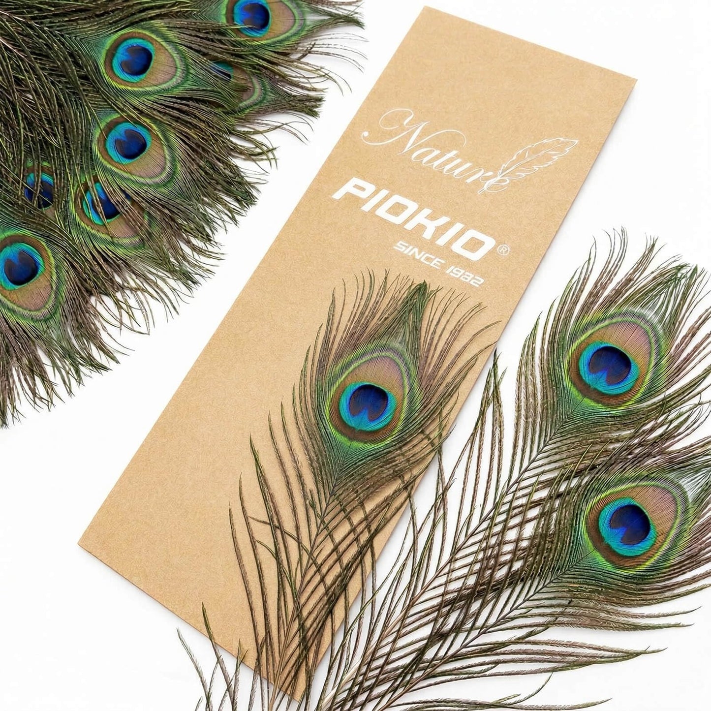 Piokio 50 pcs Peacock Feather in Bulk 10-12 inch(25-30 cm) Bulk for DIY, Craft Vase Wedding Home Party Christmas Day Peacock Feathers Decoration
