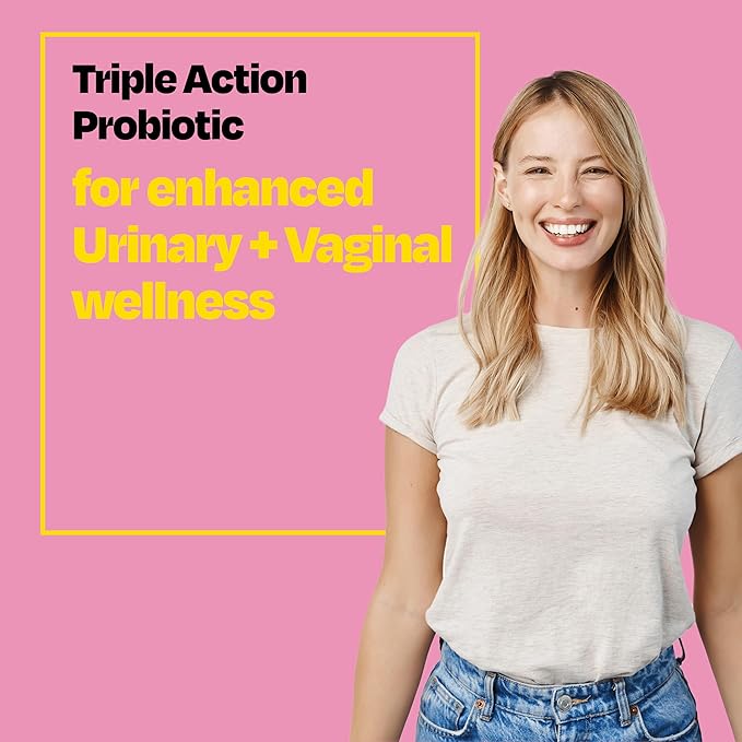 Cystex Urinary Tract Infection Probiotic: Rapid Relief & Proactive UTI Protection for Women, 3-in-1 Support with Prebiotics, Probiotics, and Cranberry, Defense Against Yeast Infections, 30ct