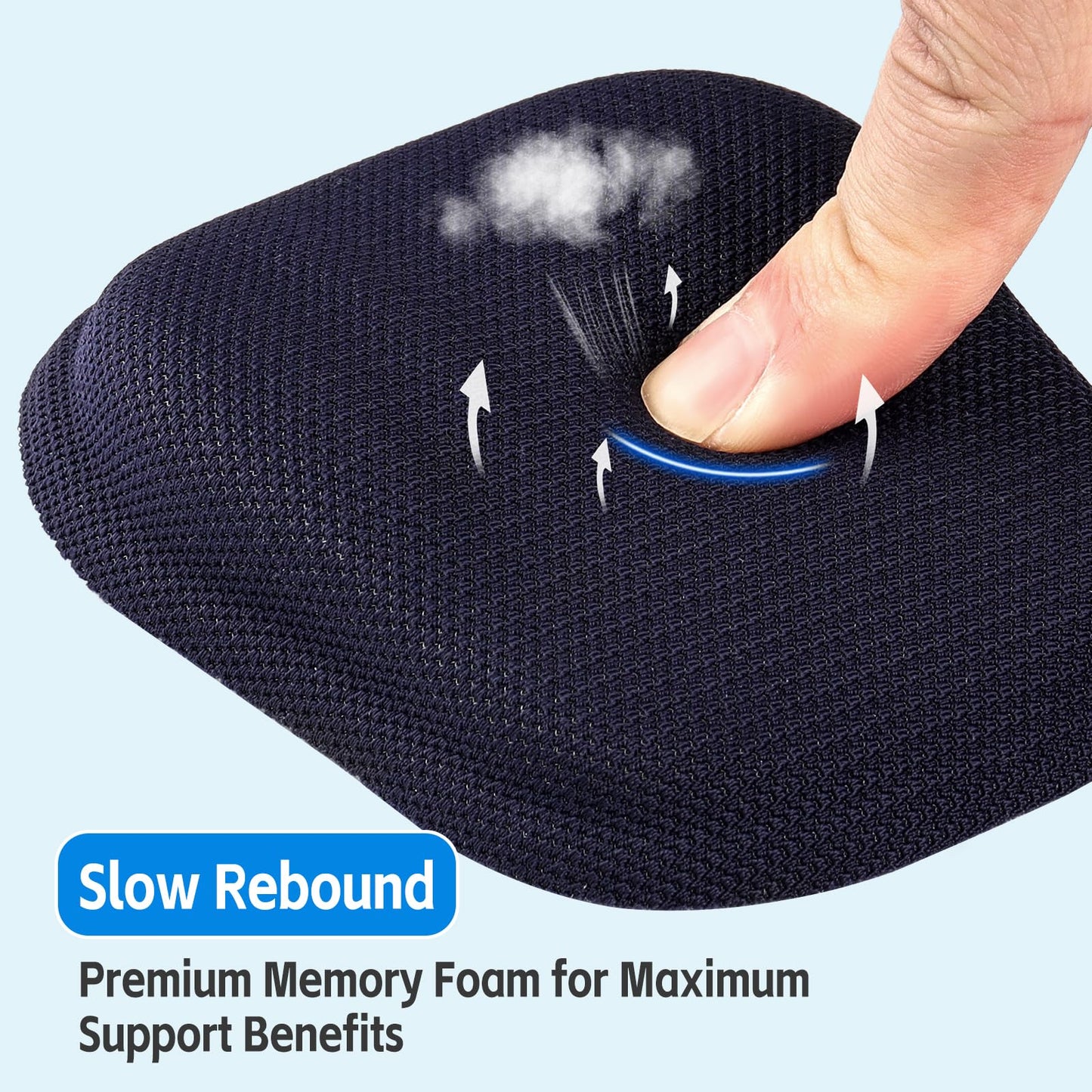 Ergonomic Mouse Pad with Wrist Support, Memory Foam Wrist Rest & Mouse Pad Set, Relieves Wrist Pressure for Comfortable Office & Gaming Use (Ink Blue)