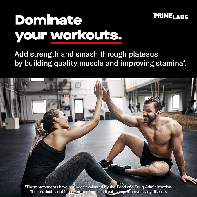 Prime Labs Men's Testosterone Booster - Stamina, Endurance, & Strength - 60 Caplets