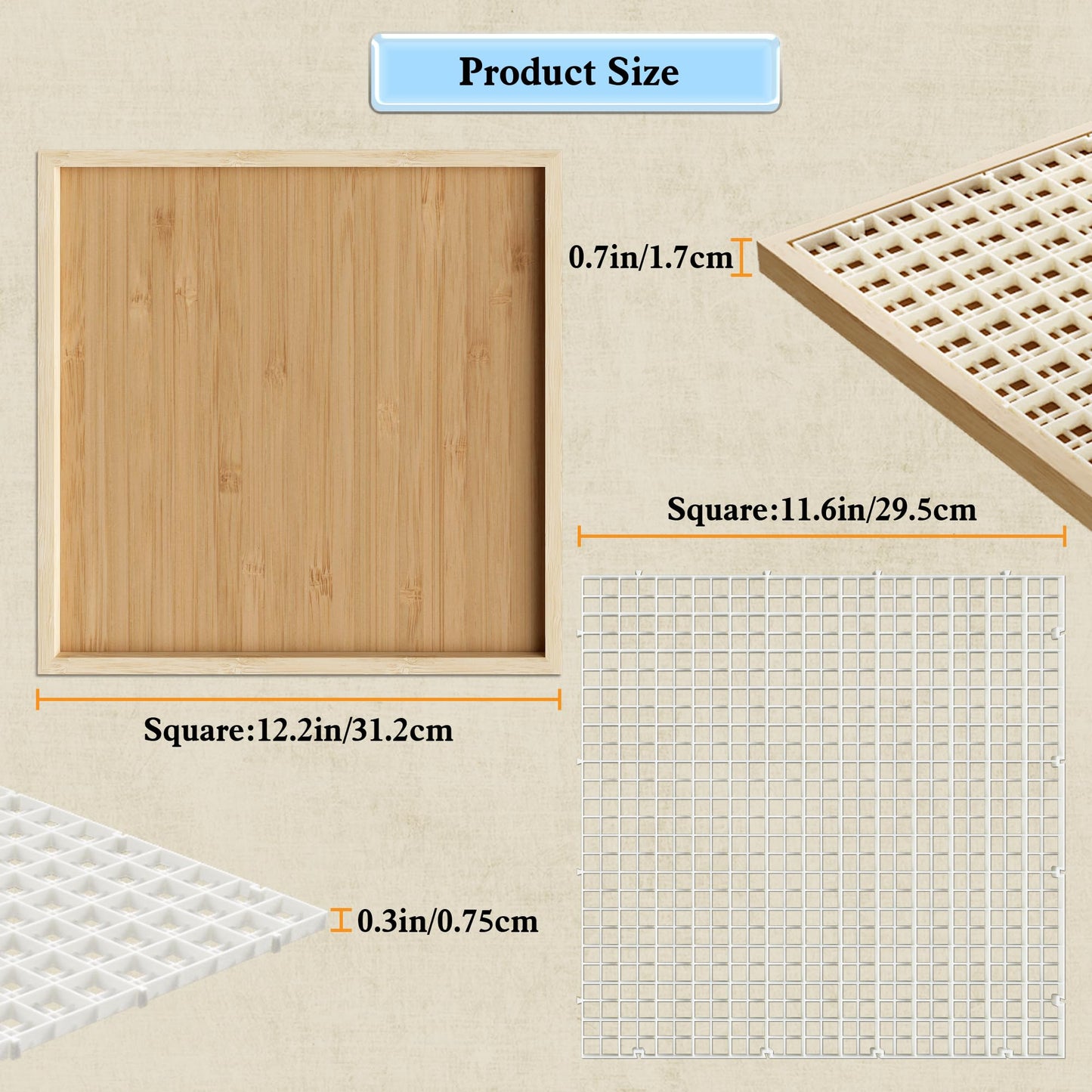 CAMATET 12"x12" Stained Glass Cutting Mat, 2 In 1 Bamboo Stain Cutting Board for Crafting, Stained Glass Tools and Supplies
