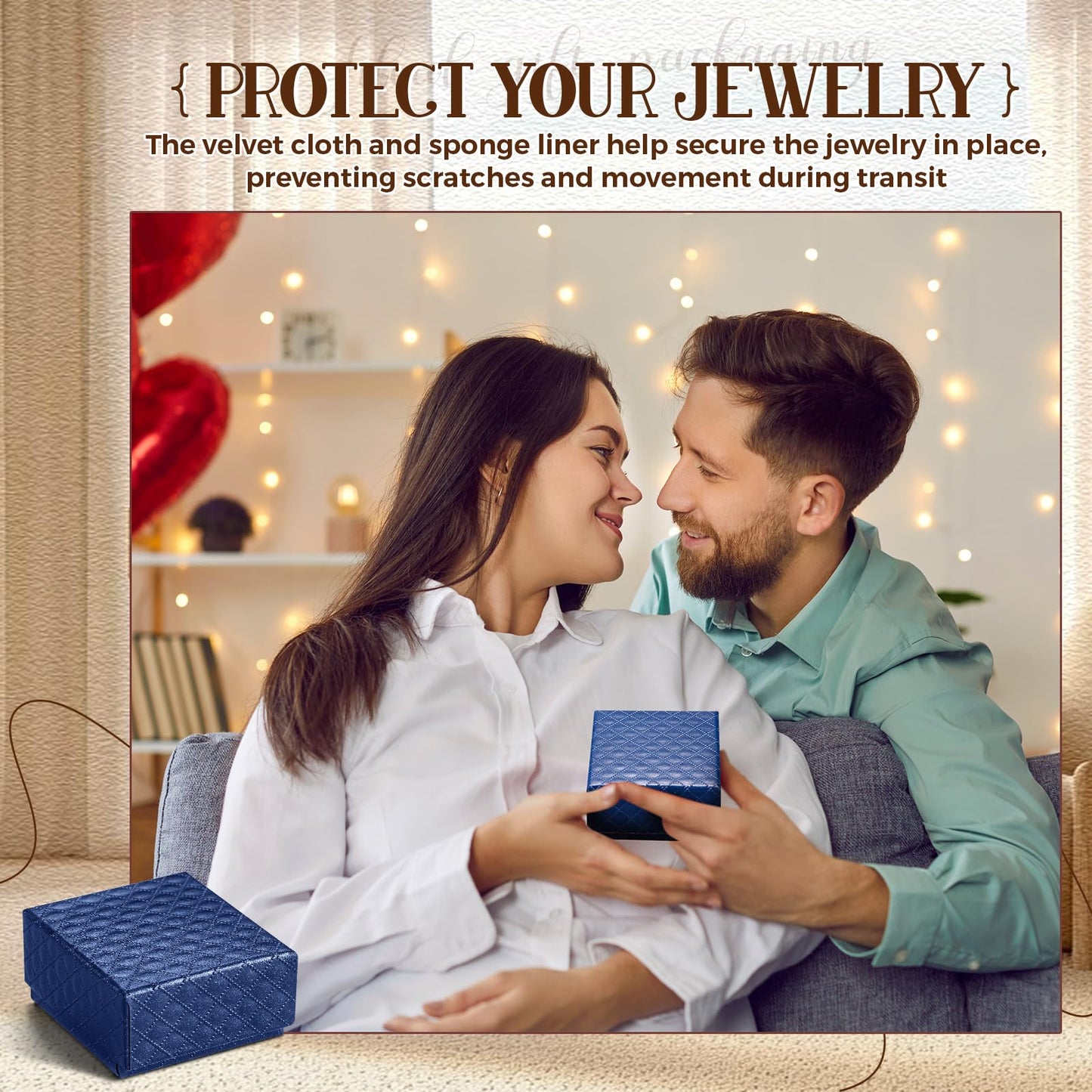 Landical 100 Pcs Jewelry Ring Gift Box 2'' x 2'' x 1'' Small Cardboard Earring Ring Gift Box with Velvet and Sponge Liner Pendant Case Bulk for Necklace Bracelet Earring Display Wedding(Dark Blue)