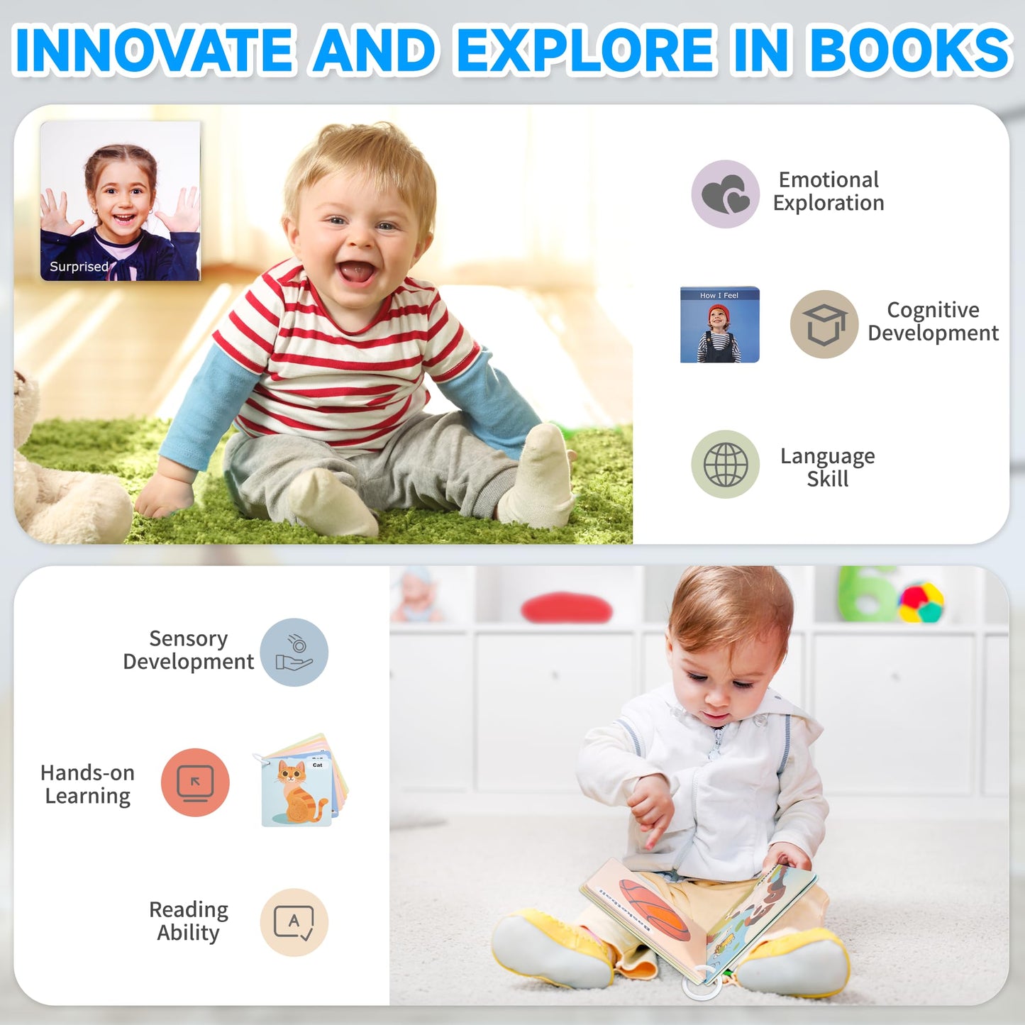 WOODMAM Montessori Toys for Babies 7-12 Months, 9 in 1 Educational Wooden Toys Set, Includes Object Permanent Box, Stacking Cups, Mirror Puzzle, Ring Stacker and More