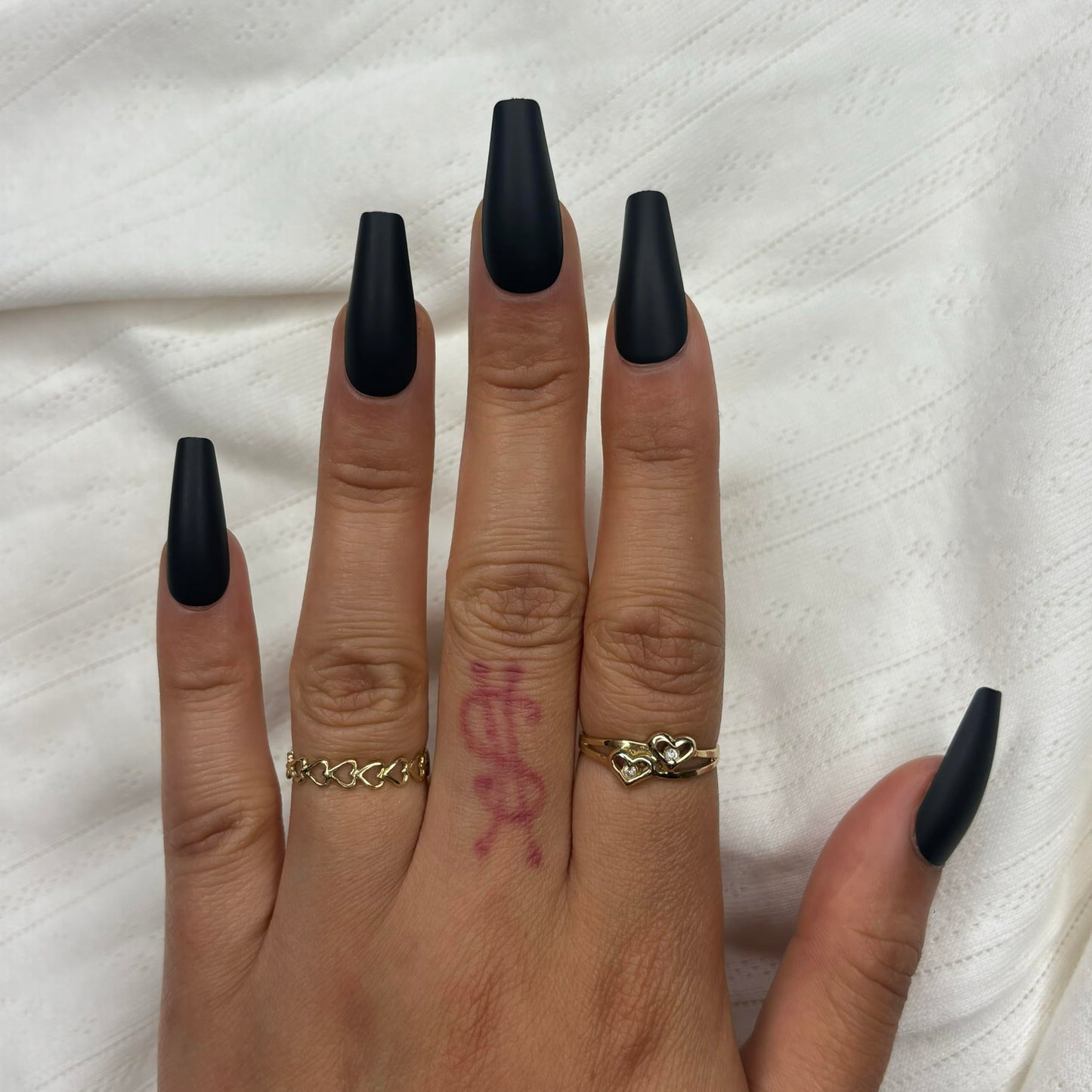 BLACK COFFIN Press-On Nails by Lavaa Beauty | Long Coffin | Matte Black Coffin Nails