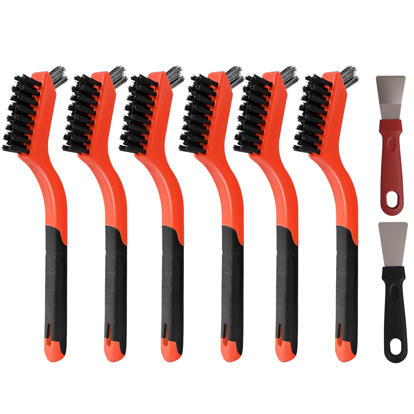 6 Pieces Nylon Brushes Set, Brushes for Cleaning Welding Slag and Rust,Scratch Brush with Mini Head & Hanging Hole for Everyday Cleaning (6, Nylon)