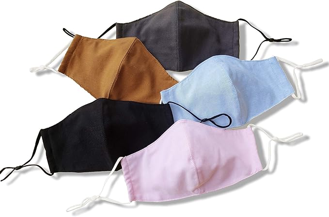 HOPE LOVE SHINE Cotton Reusable Face Masks w/Adjustable Ear Loops & Filter Pocket