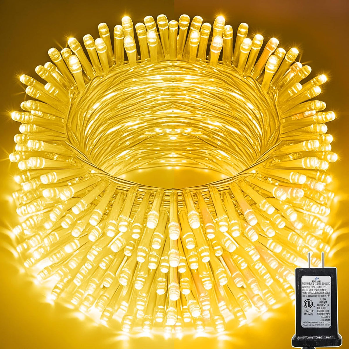 328 FT 1000 LED String Lights Outdoor Indoor, Christams String Lights Waterproof 8 Modes & Timer, Fairy Lights Plug in for Bedroom, Weeding, Patio, Party, Holiday,Christmas Decor (Warm White)