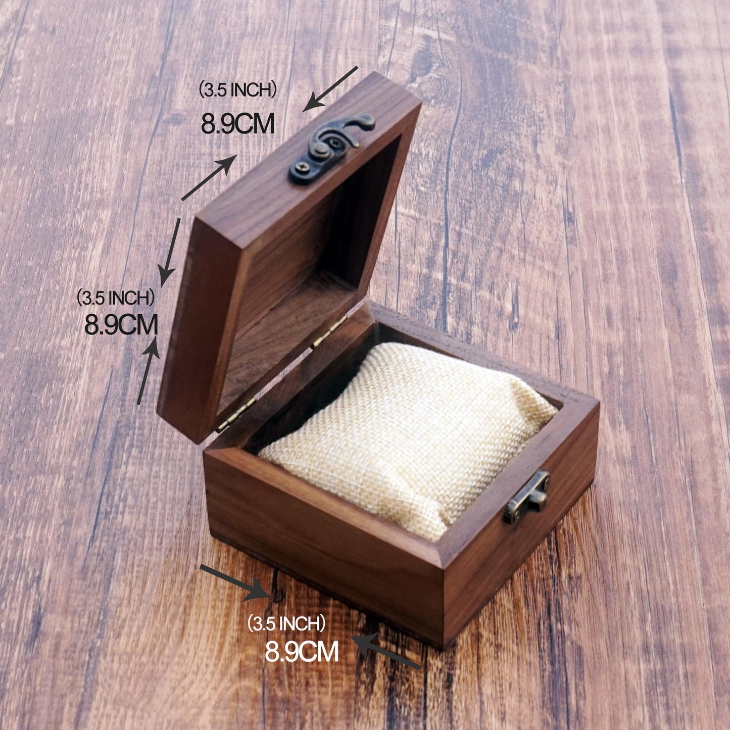 LONMAIX Walnut Wood Box for Crafts, Jewelry Box and watch box Wooden Keepsake Box Gift (Walnut)