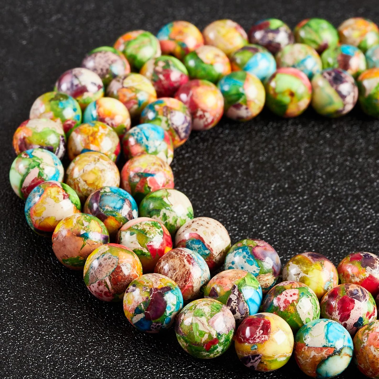 45pcs 8mm Natural Colorful Imperial Turquoise Beads Gemstone Beads Round Loose Beads for Jewelry Making