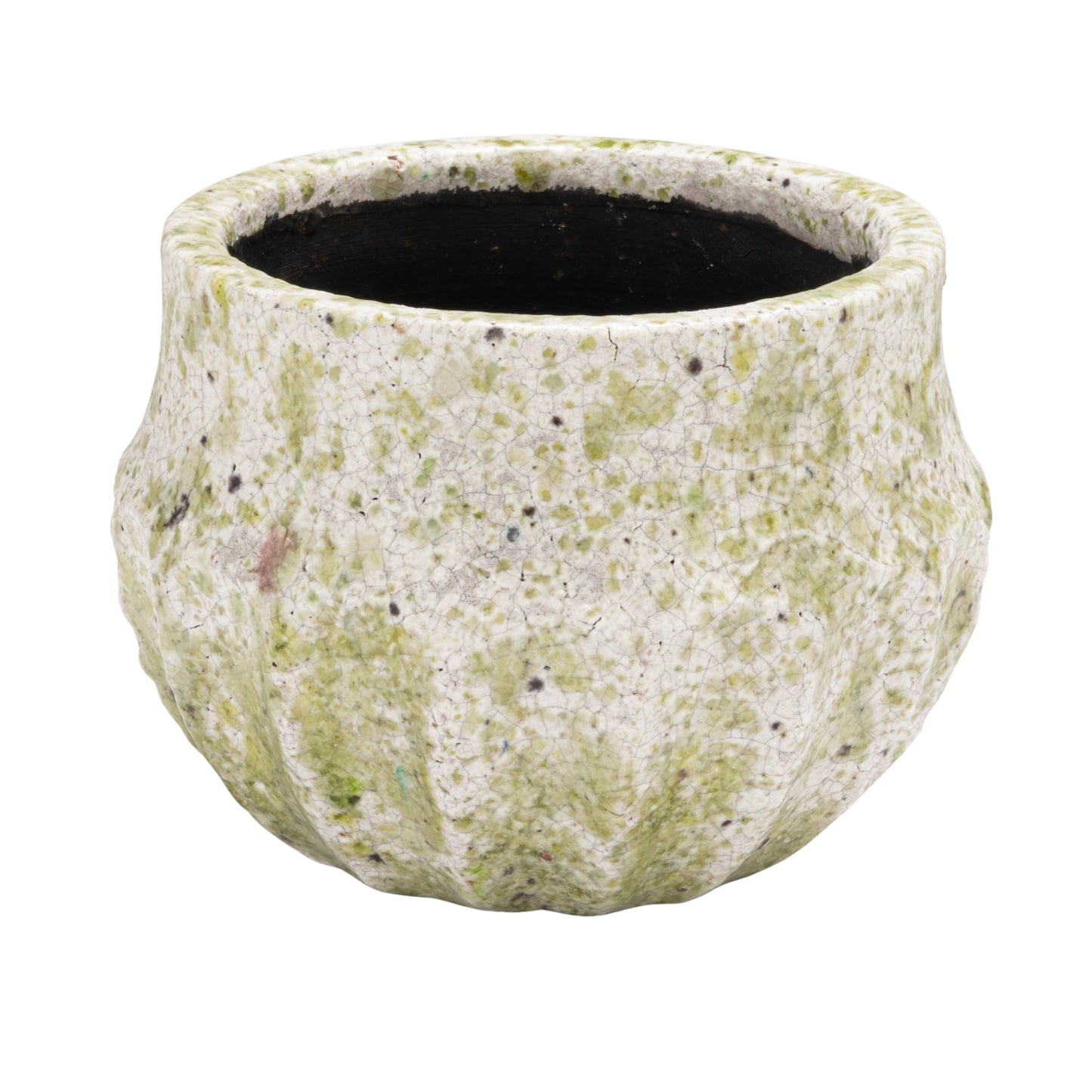 Creative Co-Op Medium Terra-Cotta Planter with Crackle Glaze and Terrazzo Finish, Multicolor