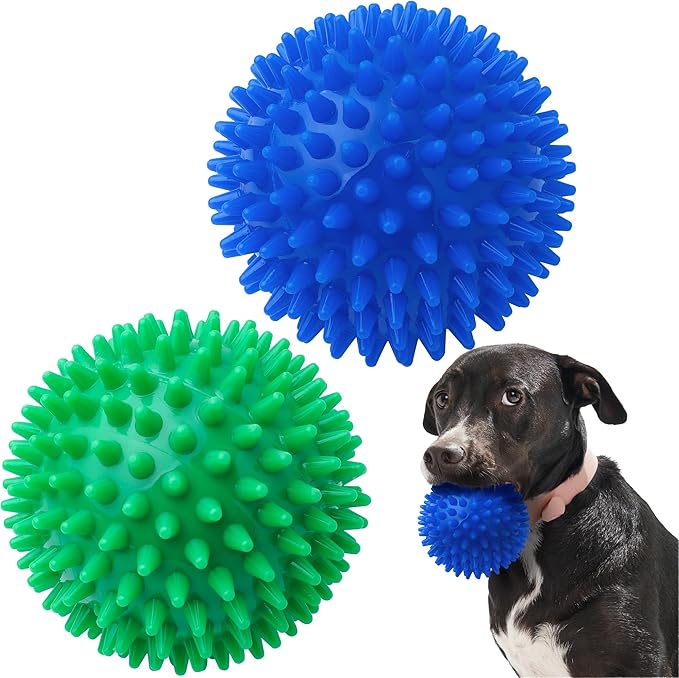 Squeaky Balls for Dogs Small, Fetch Balls Rubber 3 Pack Bright Colors