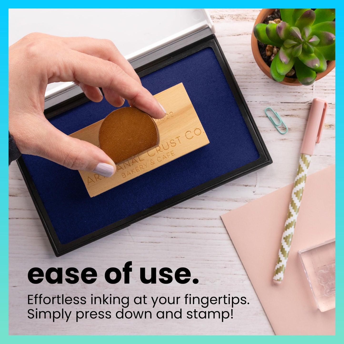 ExcelMark Rubber Stamp Ink Pad Extra Large 3-7/8" x 7" (Blue)