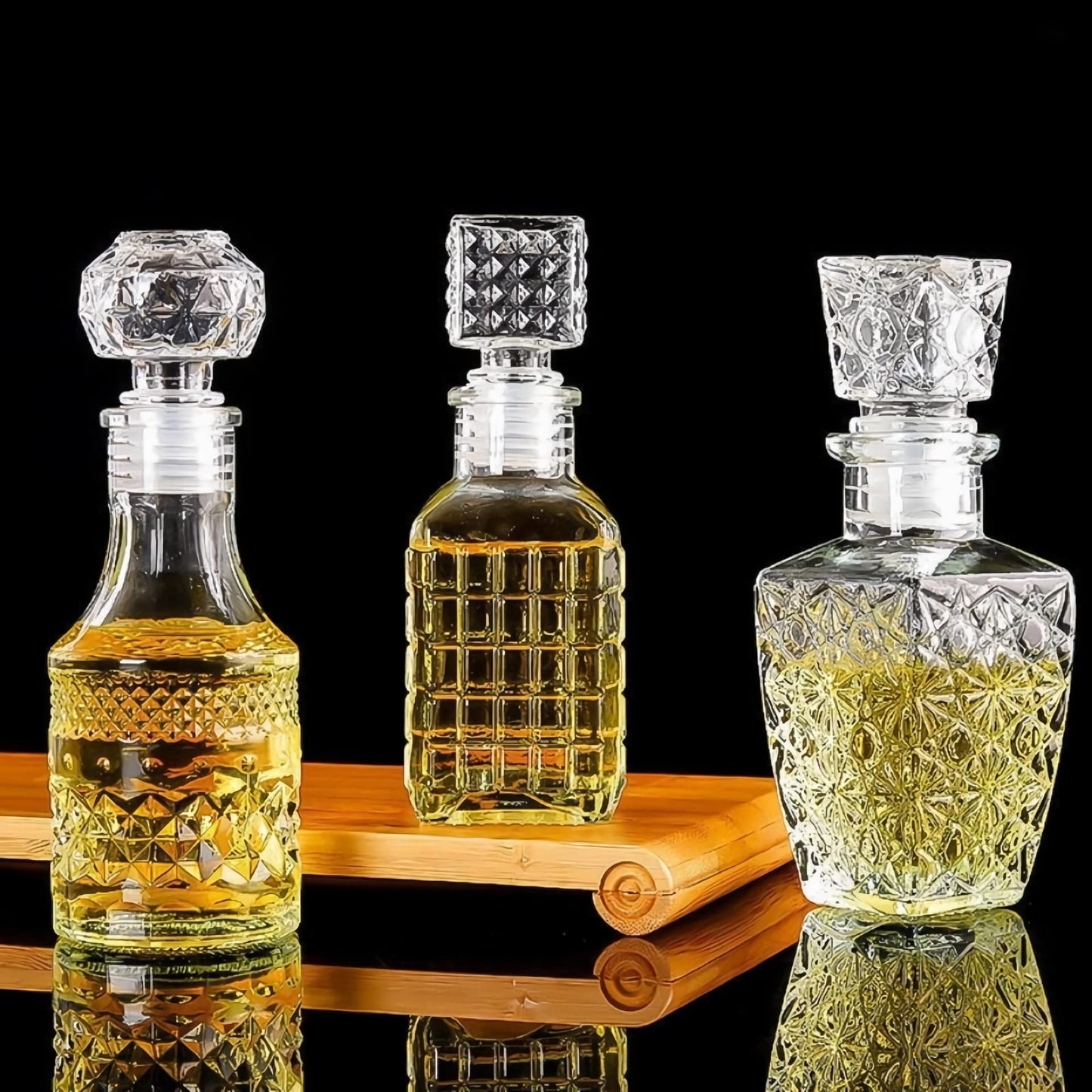 JQWIN AlifordGlass Mini Glass Bottles with 6 Different Shapes Can be Used for Self-Made juicing, Wine Bottles or Whiskey Decanter