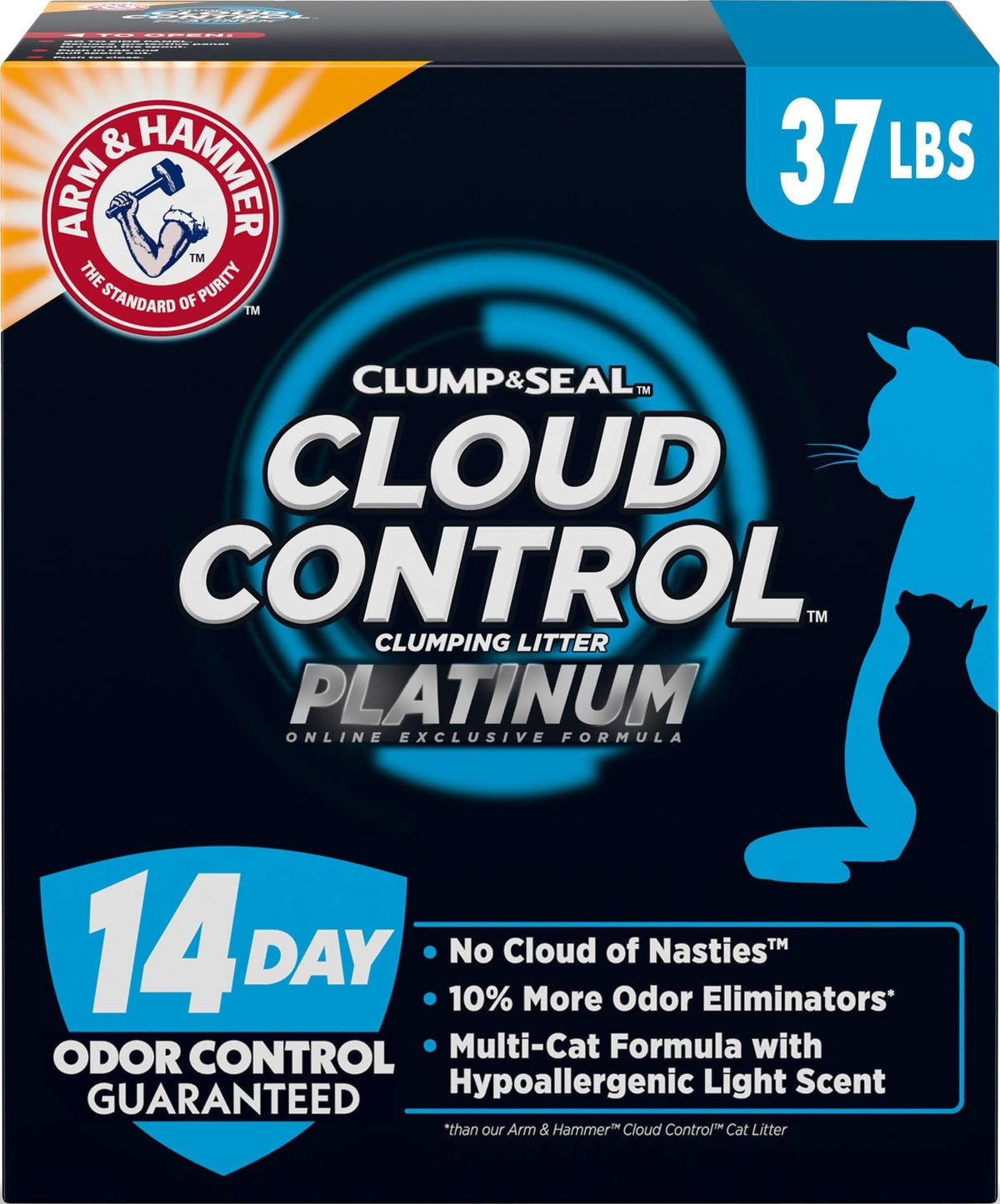 ARM & HAMMER Clump & Seal Platinum Clumping Cat Litter, Online Only, 37 Lbs
