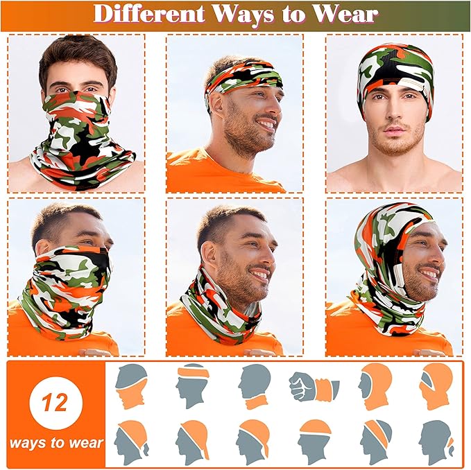 6 Pieces Ski Mask for Men Neck Gaiters Scarf Face Covering Balaclava Winter Cycling Running Fishing Masks Windproof Bandana (Fresh Colors,6 Pieces)