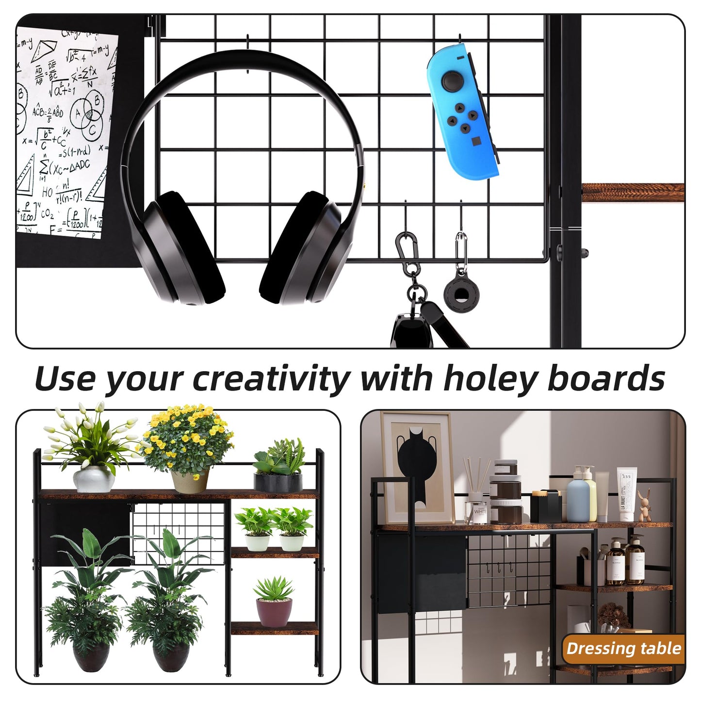 ZNMYDMT 38.5" 3-Tier Desktop Bookshelf | Desk Organizer Shelf & Computer Monitor Stand | Dark Brown Home Office Storage