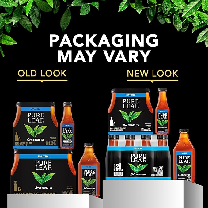 Pure Leaf Iced Tea, Sweet Tea, Real Brewed Tea, 18.5 Fl Oz Bottles (Pack of 12)