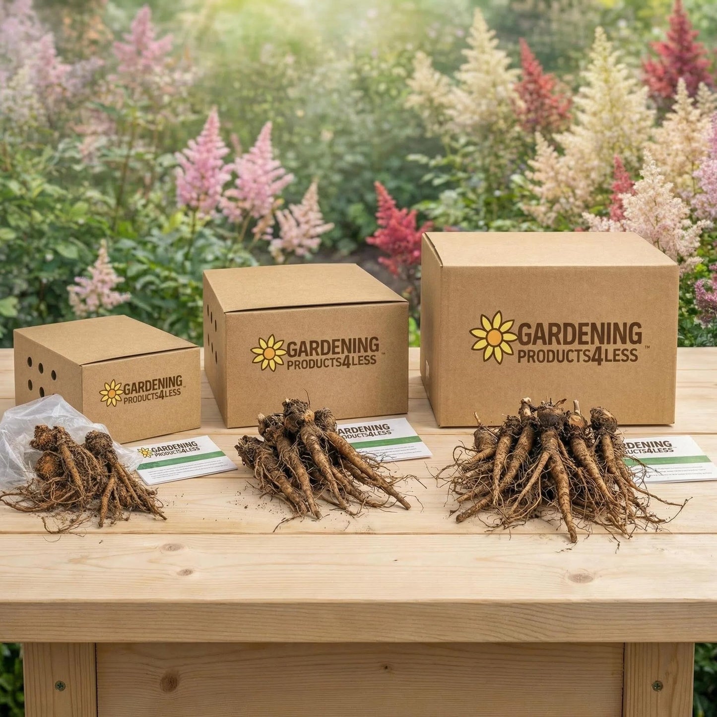 Giant Plume Assorted Astilbe Flowers - 3, 6, or 9 Bulbs -Attracts Butterflies, Bees & Hummingbirds - Great Gardening Gift (6 Bulbs)