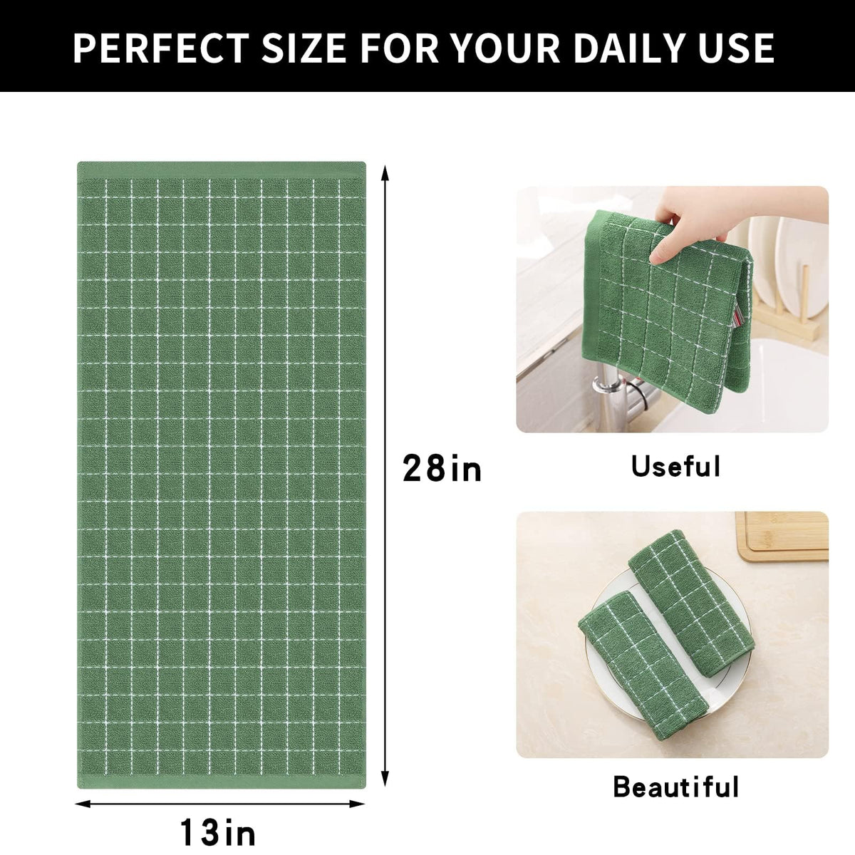 100% Cotton Terry Kitchen Towels (24 Count)
