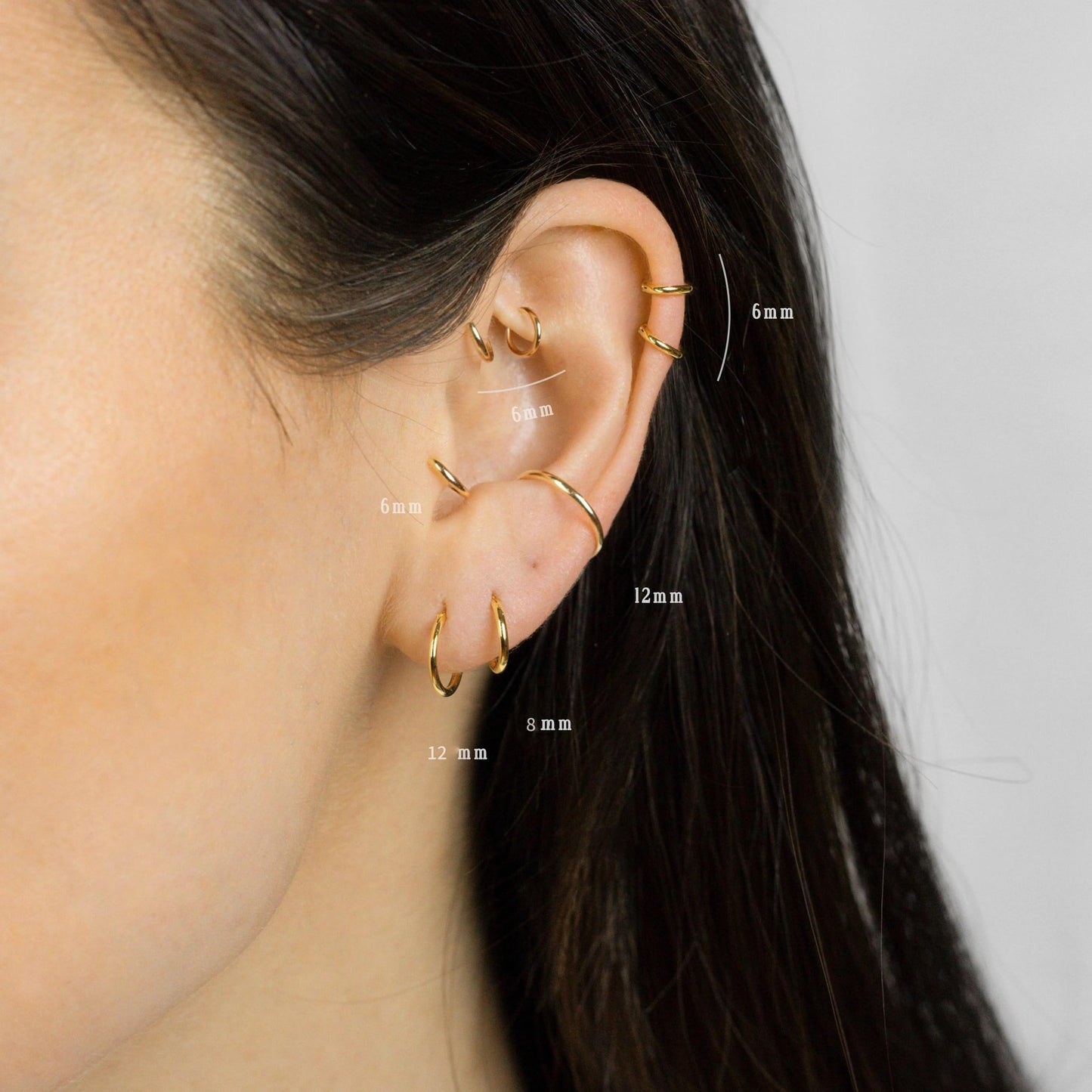 Gokeey Small Gold Hoop Huggie Earrings Set for Women Hypoallergenic Small Tiny Hoops Earrings, Trendy Gold Earrings for Women