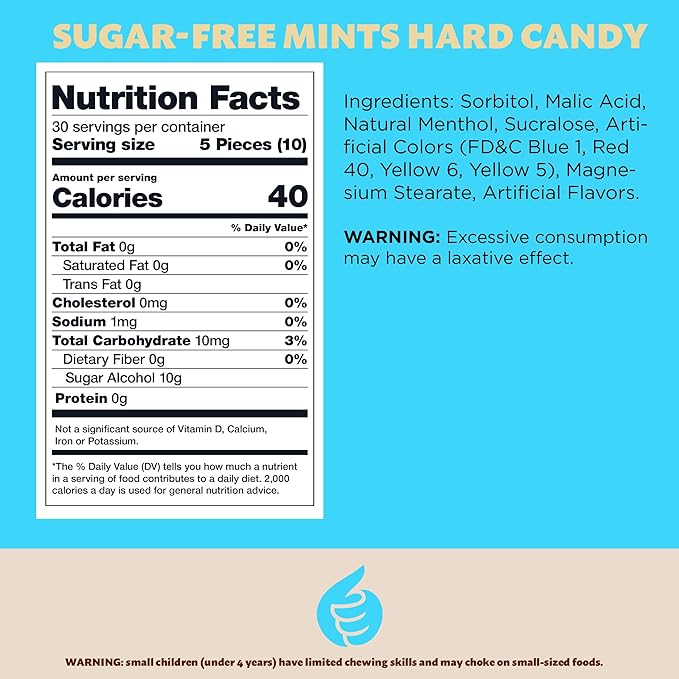Sugar-Free Mints Hard Candy, Assorted Flavors - After Dinner Refreshing - 11-Ounce Pack (About 150 Pieces)